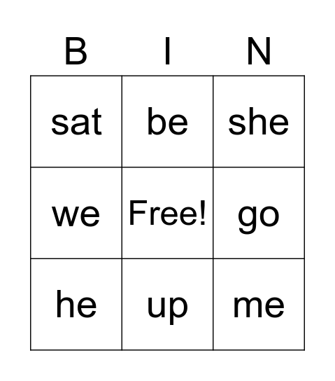 Bingo! Bingo Card