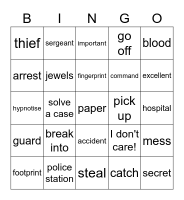 Did we catch them? Bingo Card