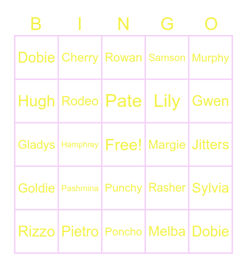 Spooky Bakery Bingo Card