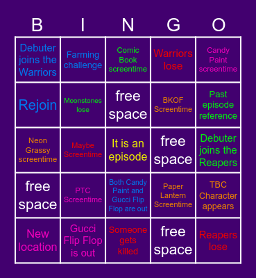 CBT 7 BINGO thing Bingo Card
