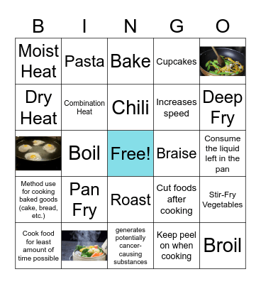 Cooking Methods & Nutrient Retention Bingo Card