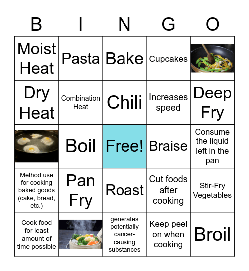 Cooking Methods & Nutrient Retention Bingo Card