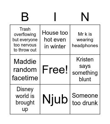 In-law bingo Card