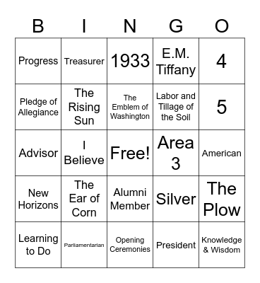 FFA Bingo Card