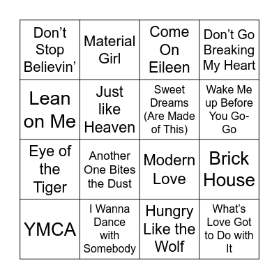 Music Bingo Card