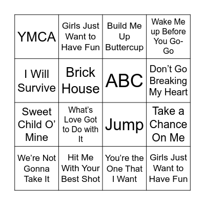 Music Bingo Card