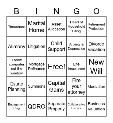 NADP Bingo Card