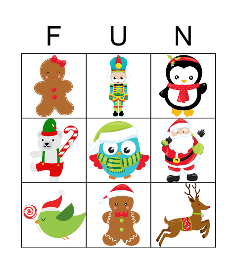 Christmas Friends Bingo Card