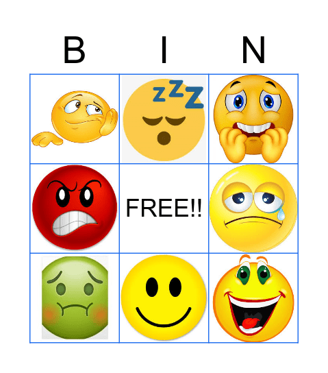 Feelings Bingo Card