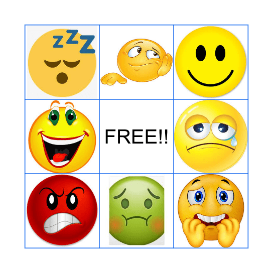 Feelings Bingo Card