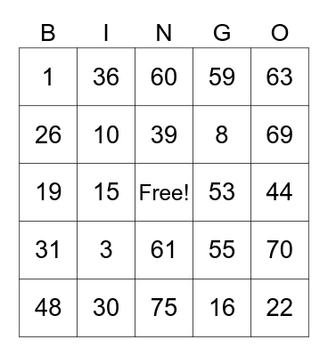 Lucky Bitzz! Oct 13, 2020 Cheryl Sacco Card 4 Bingo Card