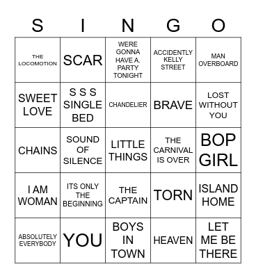 502 AUSTRALIAN FEMALE ARTISTS Bingo Card
