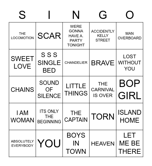 502 AUSTRALIAN FEMALE ARTISTS Bingo Card