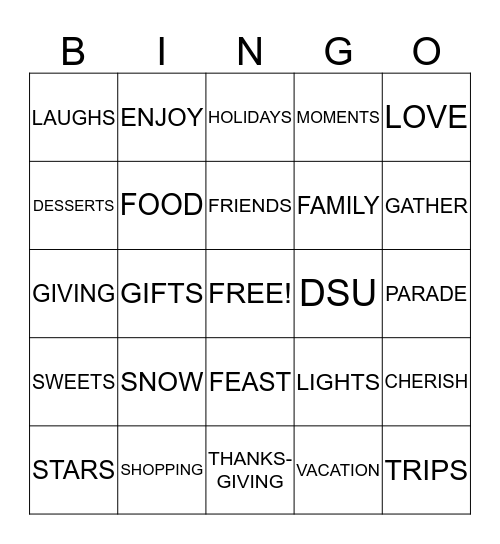 "THIS TIME OF YEAR" Bingo Card