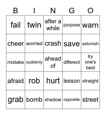 Mr.Mistako Bingo Card
