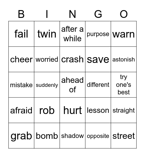 Mr.Mistako Bingo Card