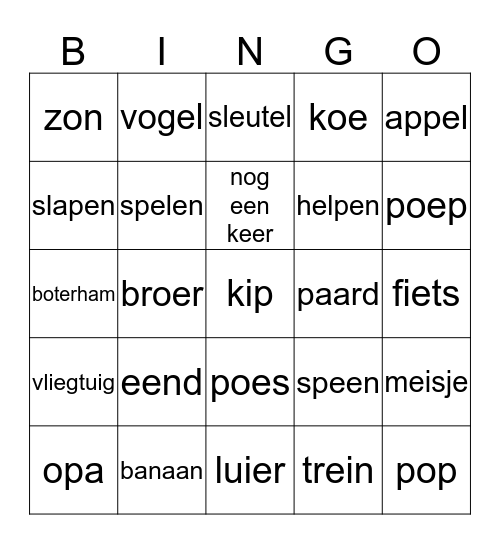 gebaren bingo Card