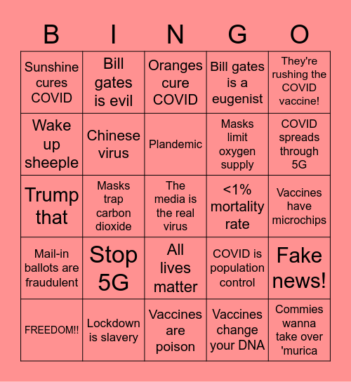 Republican Bingo Card