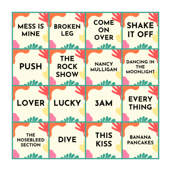 🎈 Perna's Musical Bingo 🎈 Bingo Card