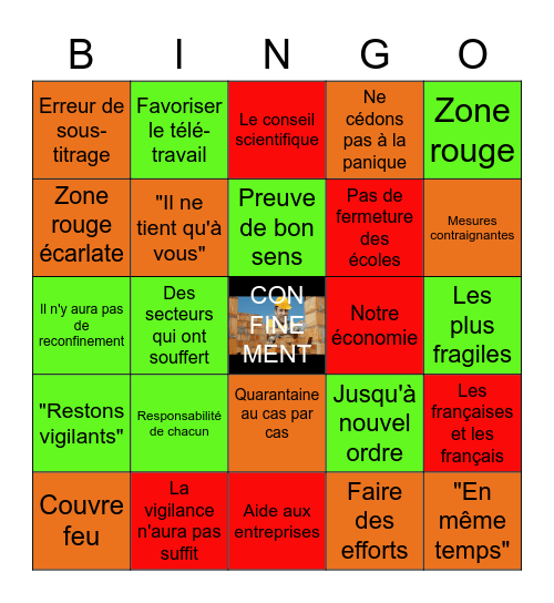 Bingo Macron 14/10/20 Bingo Card