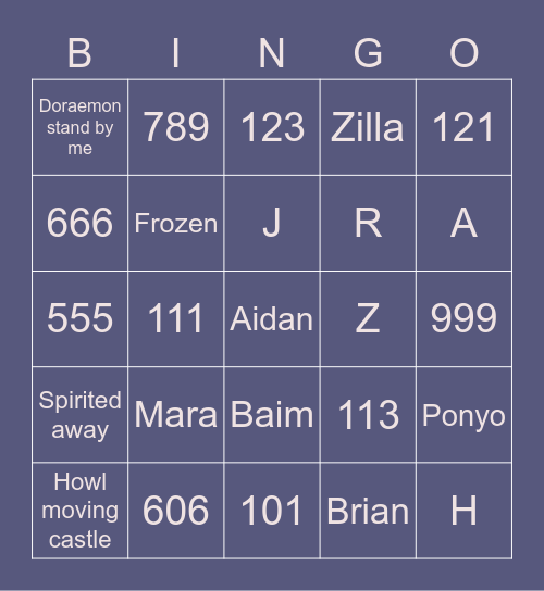 Helenaaaaaaa Bingo Card