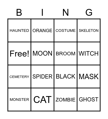 HALLOWEEN Bingo Card