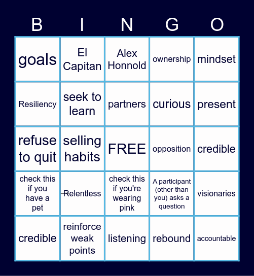 InstaClustr Bingo Card