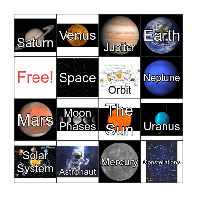 Solar System Bingo! Bingo Card