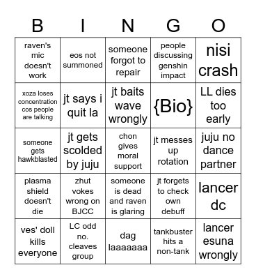 TEA bingo Card