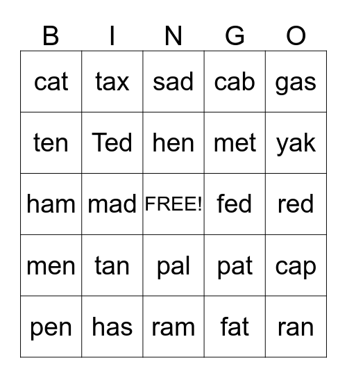 BINGO Card