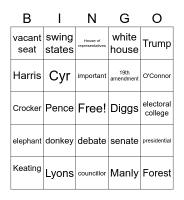 ELECTION Bingo Card