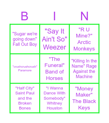 WailSharks LIVE! Bingo Card
