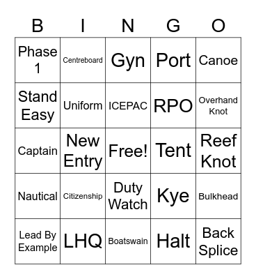 RCSCC OAKVILLE'S BINGO CHALLENGE Bingo Card