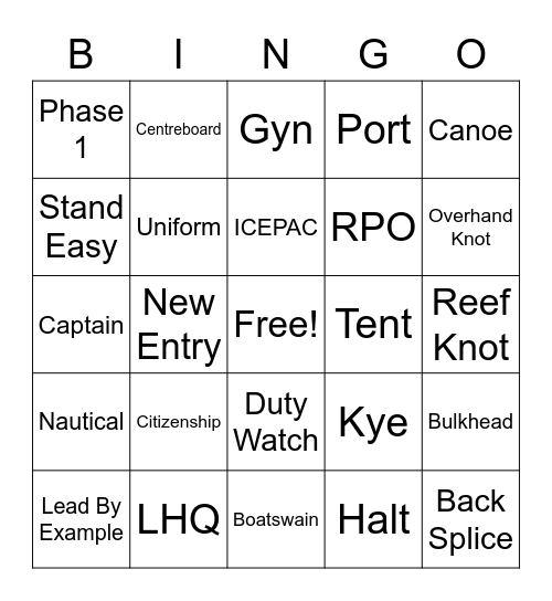 RCSCC OAKVILLE'S BINGO CHALLENGE Bingo Card