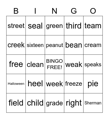 Boom Town Bingo Card