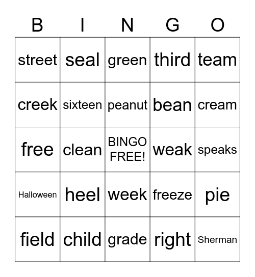 Boom Town Bingo Card