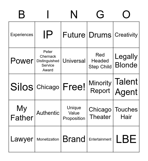 Wendy Bingo Card