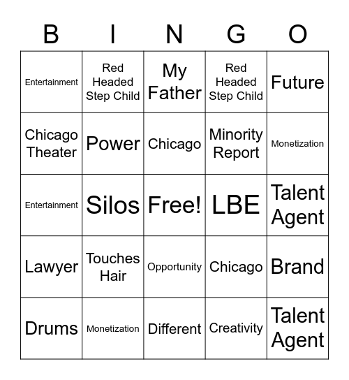 Wendy Bingo Card