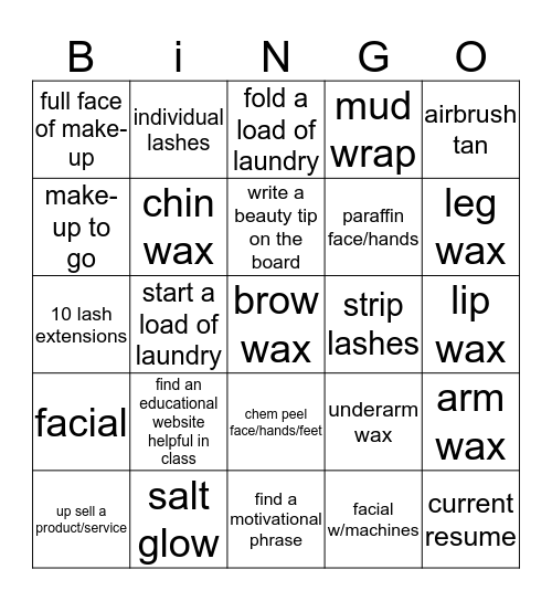 Mrs. A's Bingo Card