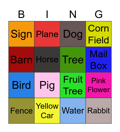 Road Trip Bingo Card