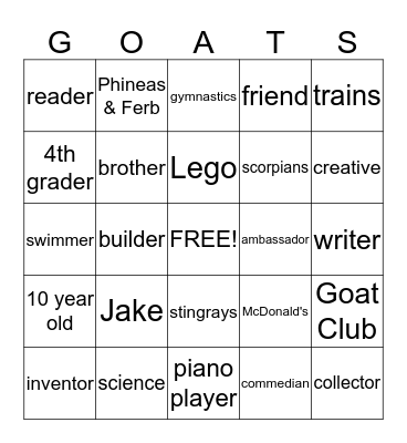 Happy Birthday, Jake! Bingo Card