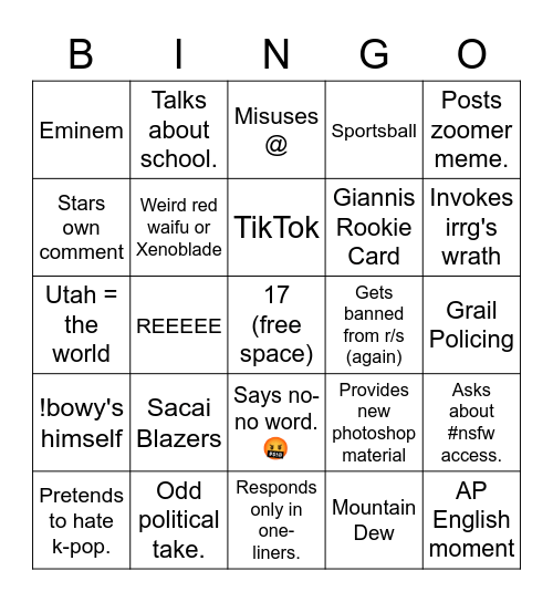 Bingowy Bingo Card