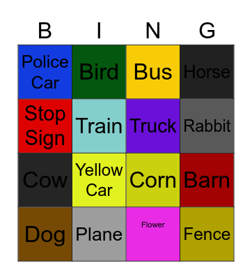 Road Trip Bingo Card