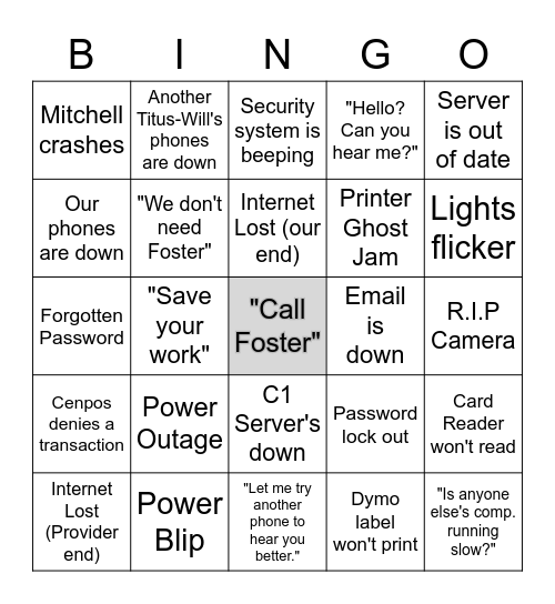 IT Bingo! Bingo Card