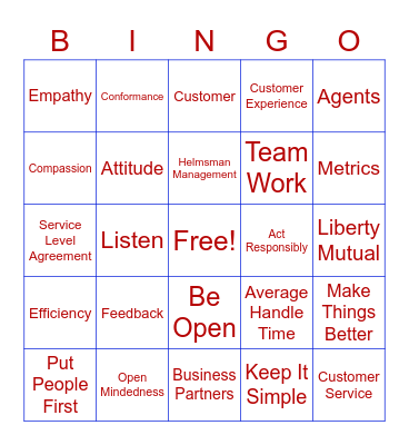 Customer Experience Week Bingo Card