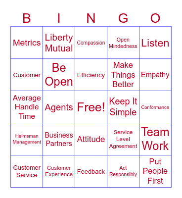 Customer Experience Week Bingo Card