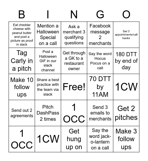 Cash Gators/Coyotes Bingo Card