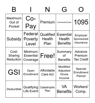 HealthConnector BINGO Card