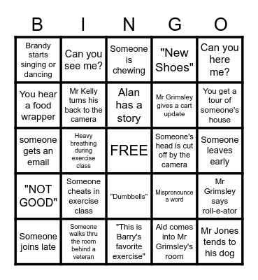 WEBEX BINGO Card