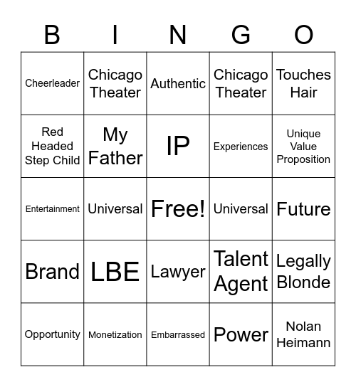 Wendy Bingo Card